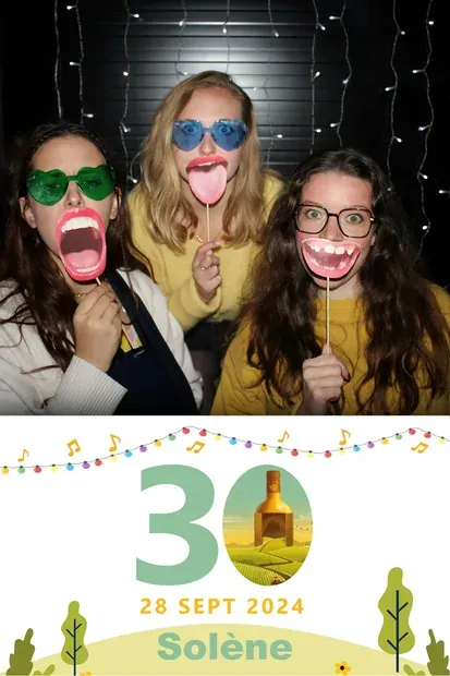 Masque d'impression photobooth, anniversaire : seconde version, pour varier dans la soirée