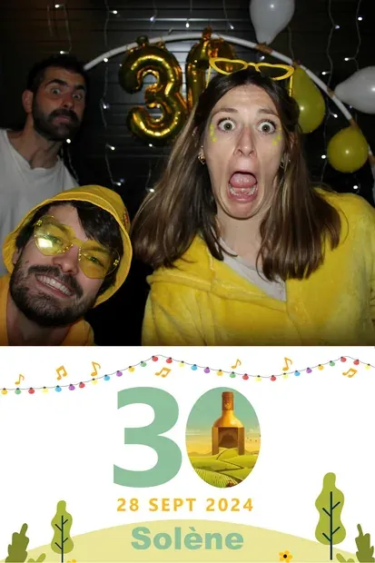 Masque d'impression photobooth, anniversaire : format vertical, thème cactus assumé
