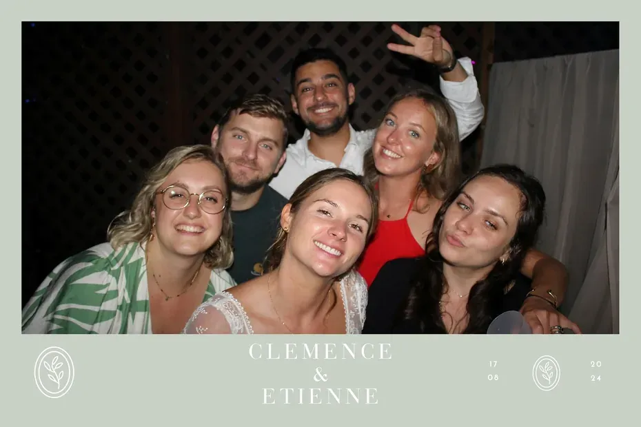 Masque d'impression photobooth, mariage : le minimum : deux prénoms, rien d'autre
